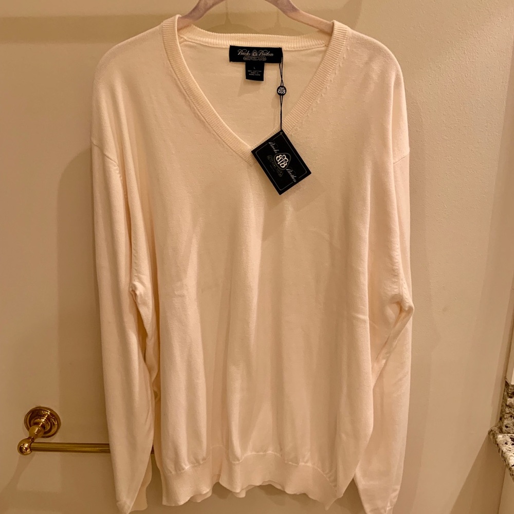 Brooks Brothers Cotton V-Neck Sweater